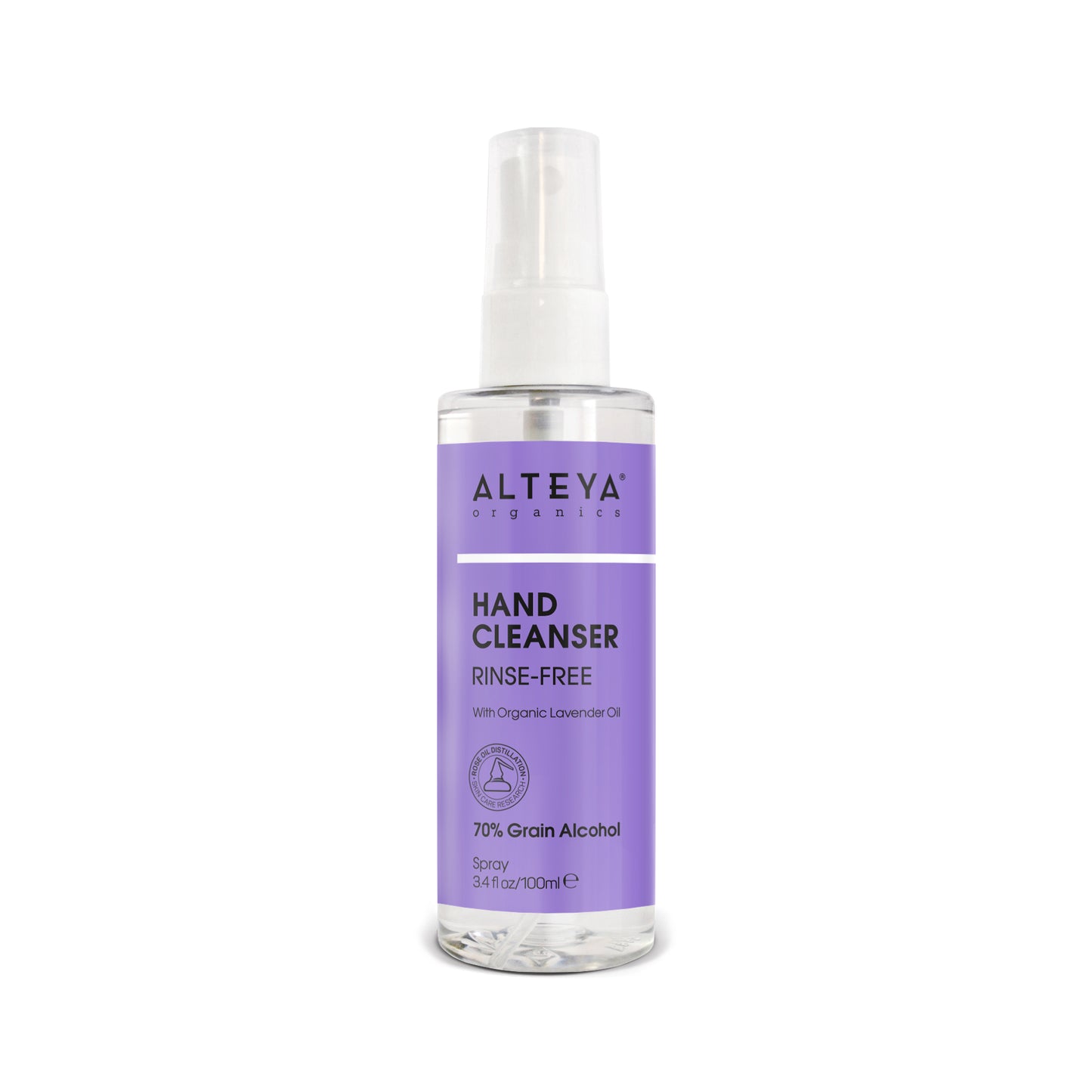 HAND CLEANSER RINSE FREE WITH ORGANIC LAVENDER OIL 100ml