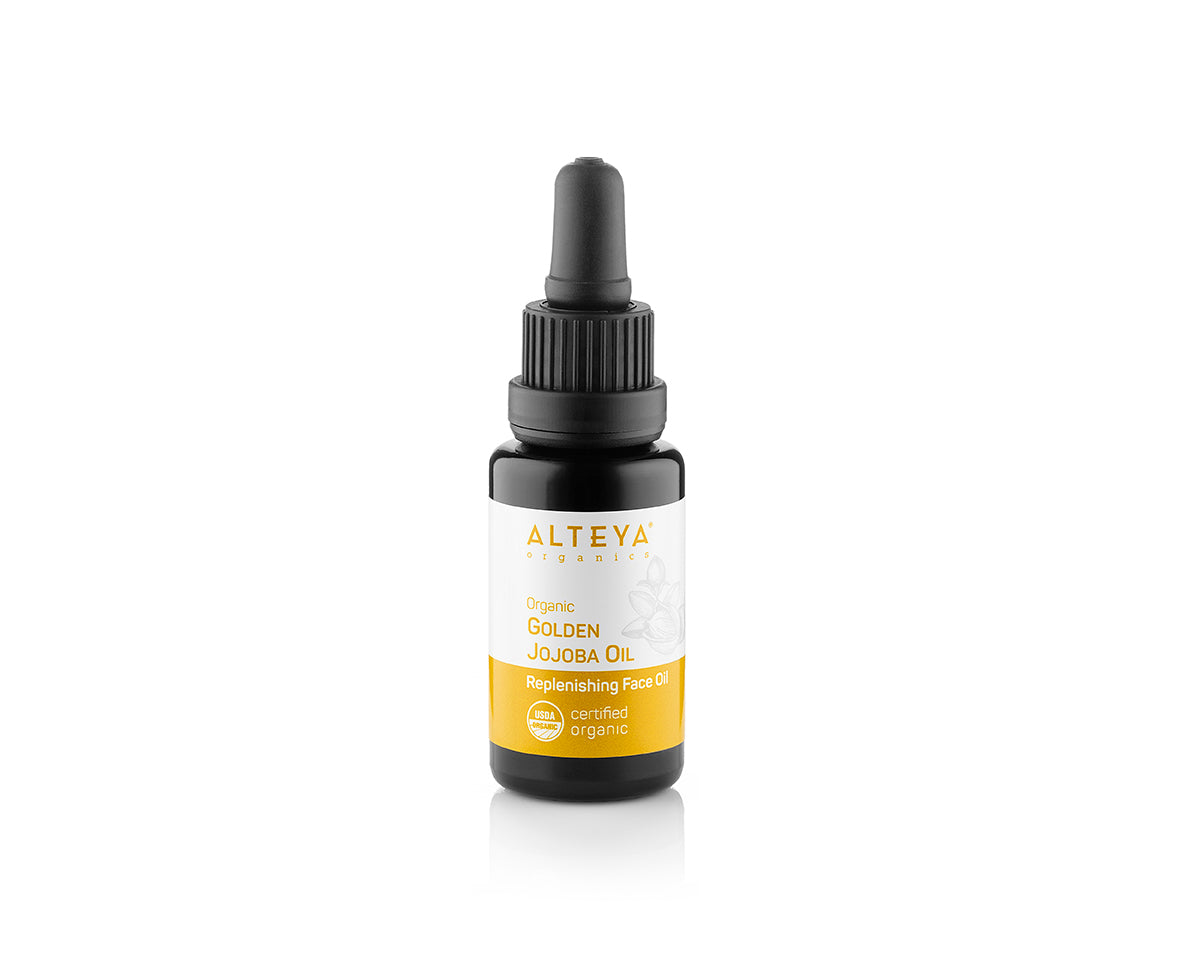ORGANIC JOJOBA OIL 20ml VIOLET GLASS BOTTLE & PIPETTE