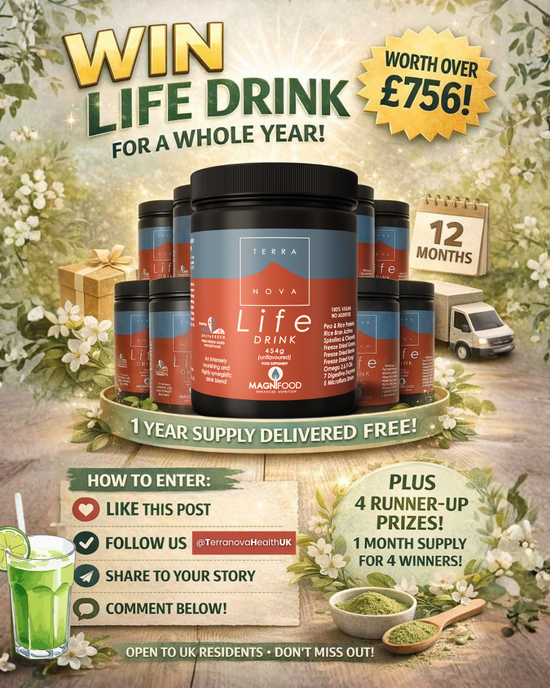 Terms & Conditions: Life Drink Yearly Supply Giveaway
