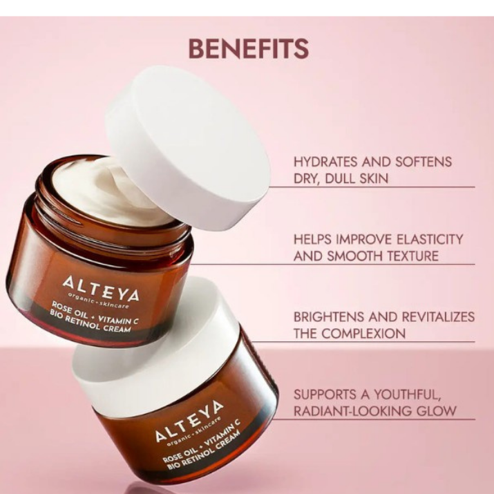 Alteya Organics - ROSE OIL AND VITAMIN C BIO RETINOL CREAM LUMINOUS ROSE