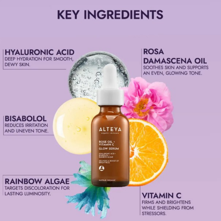 Alteya Organics - ROSE OIL AND VITAMIN C GLOW SERUM LUMINOUS ROSE